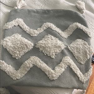 BOHO Tassel Grey and White Throw Pillow Covers